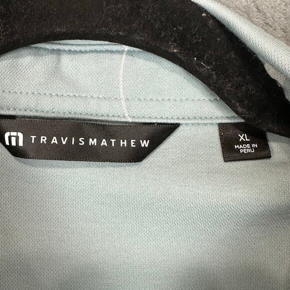 Travis Mathew Polo Shirt Mens Extra Large Blue Good Time Feeling Floral Golf - Picture 5 of 11